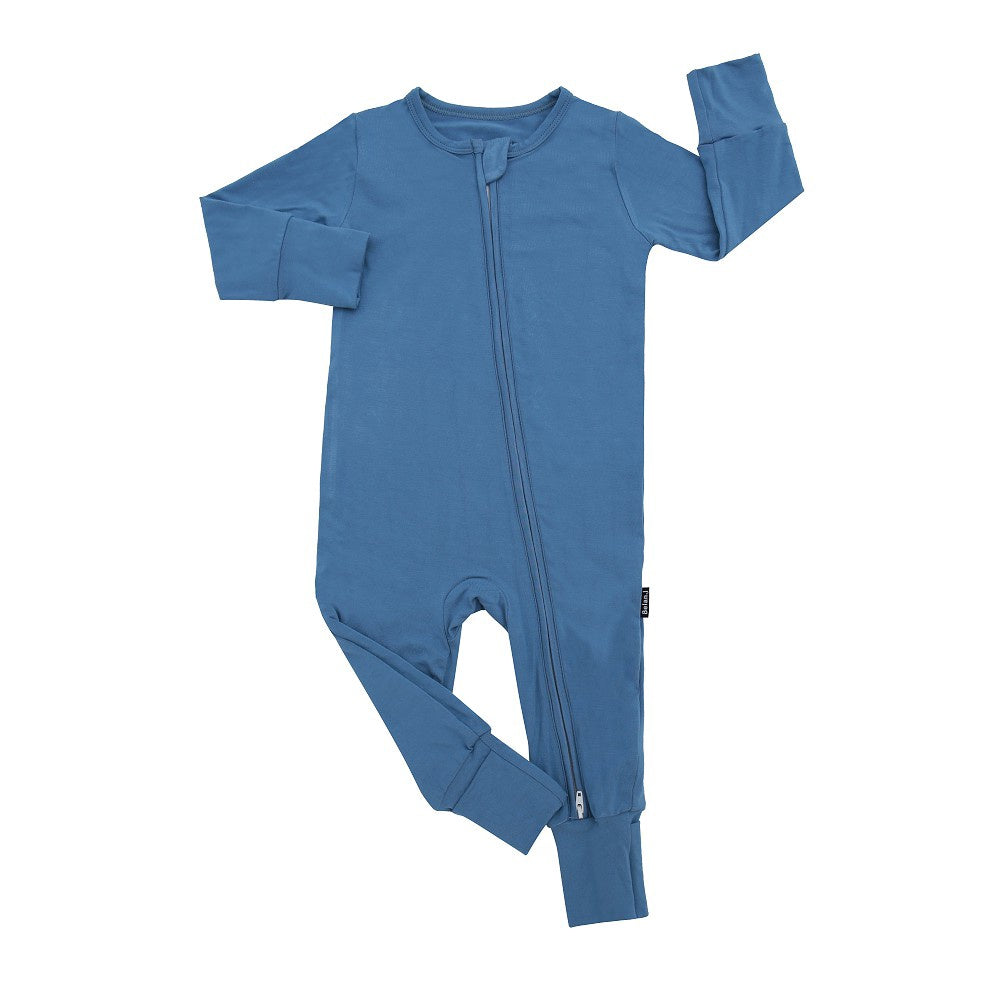 Footless Sleeper with Fold-Over Cuffs - Marine Blue