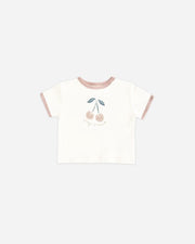 Quincy Mae Ringer Tee - Cherry