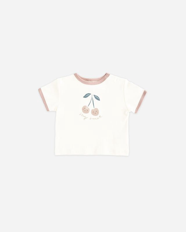Quincy Mae Ringer Tee - Cherry