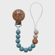 Glitter & Spice Pacifier Clip - Steel Blue