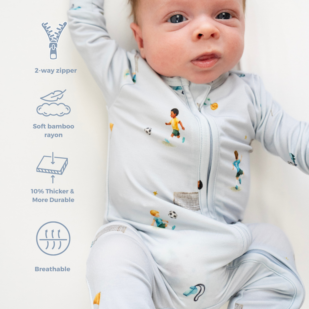 Footless Zipper Sleeper - Go, Team!