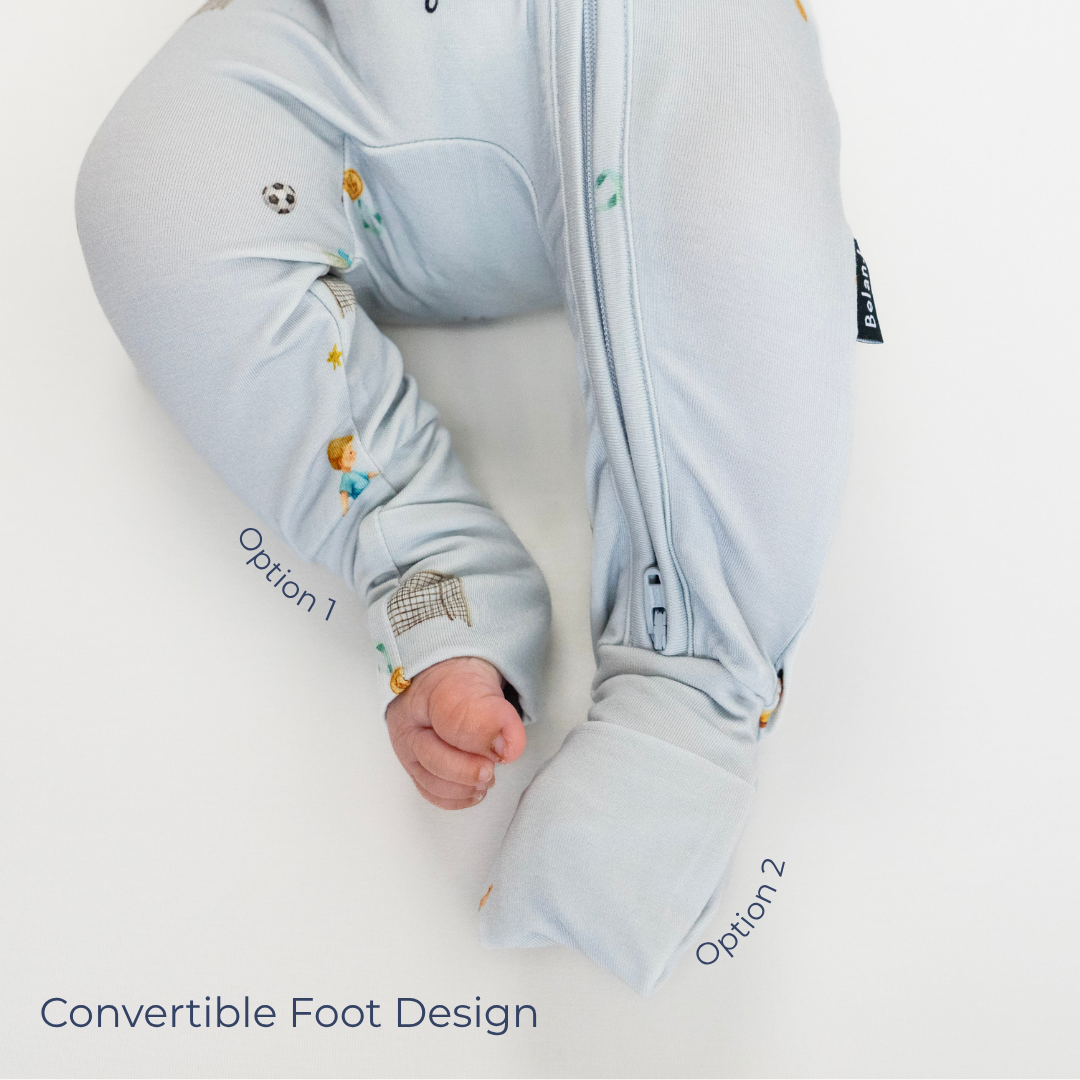 Footless Zipper Sleeper - Go, Team!