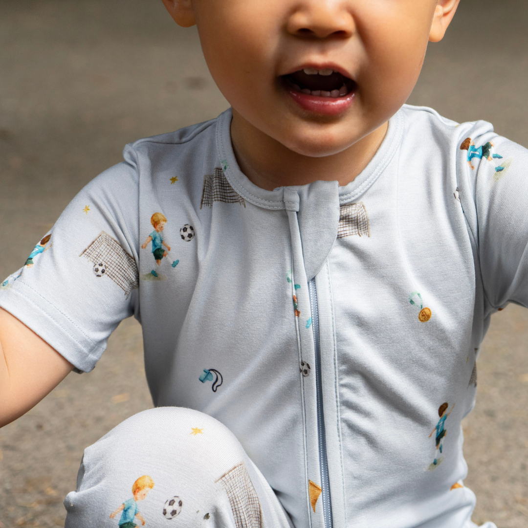 Short Sleeve Zipper Romper - Go, Team!