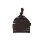Knotted Hat - Charcoal Stripes