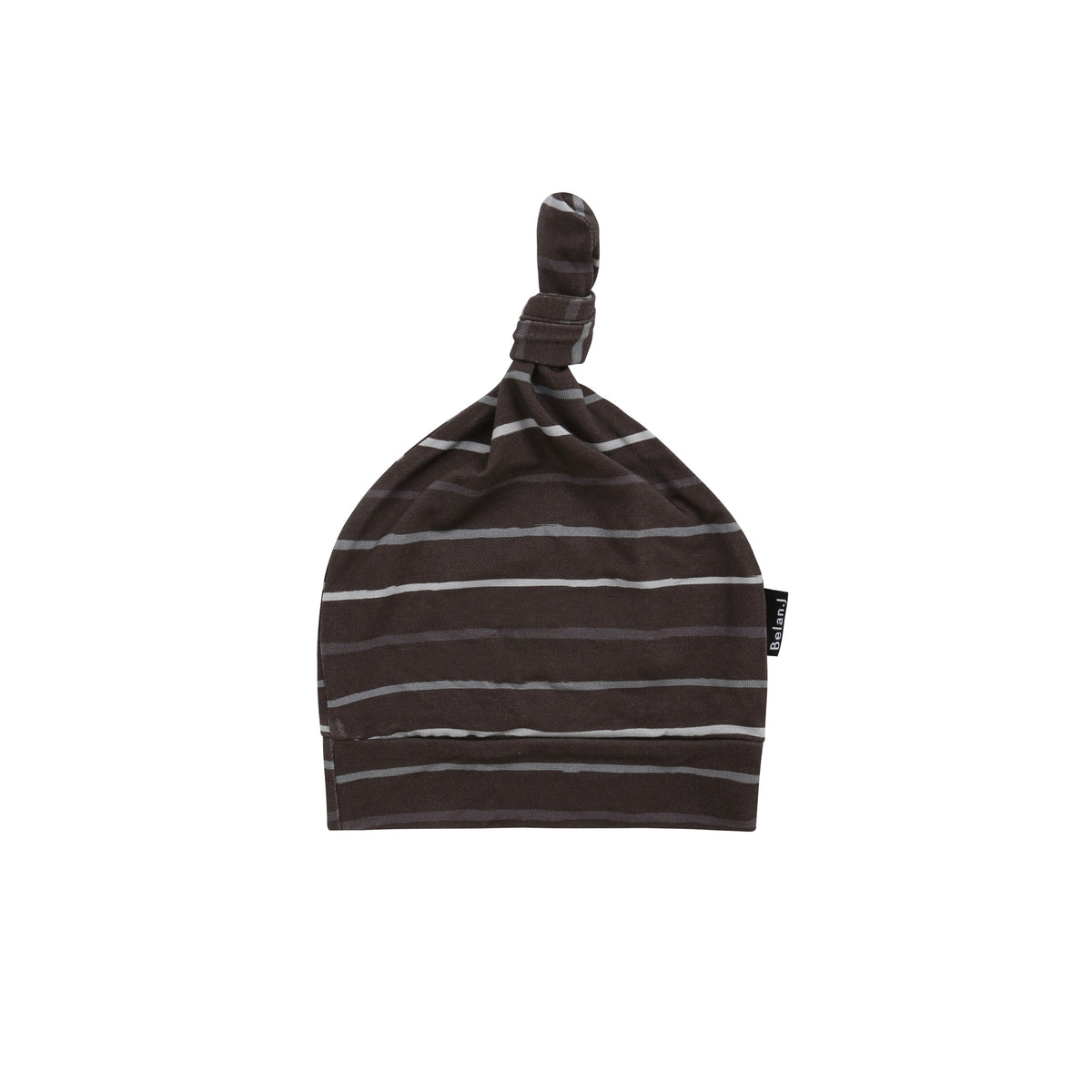 Knotted Hat - Charcoal Stripes
