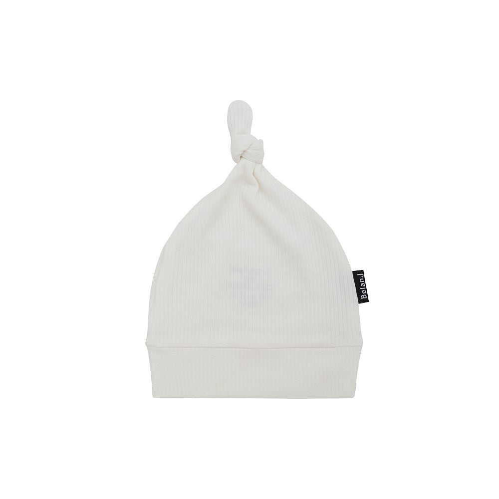 Ribbed Bamboo Knotted Hat - Rice