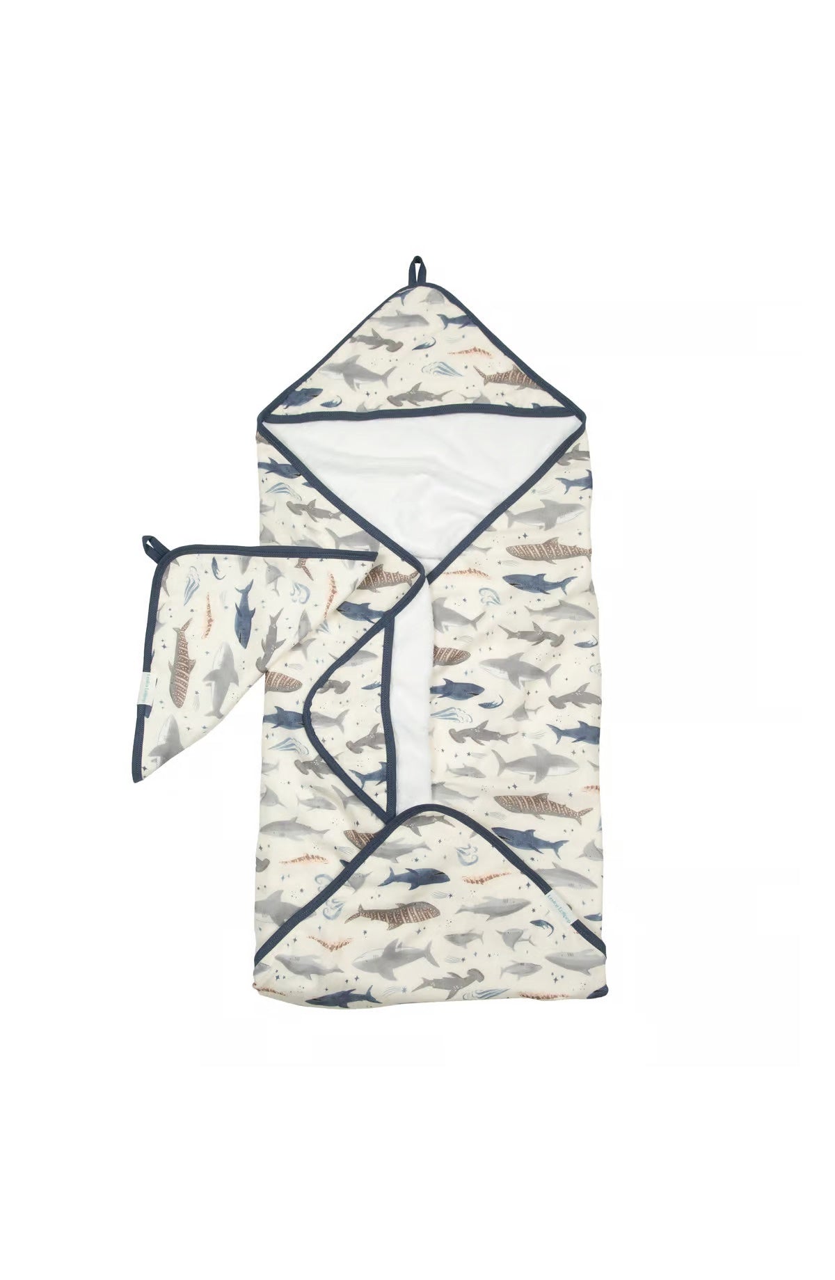 Loulou Lollipop Hooded Towel Set - Sharks