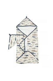 Loulou Lollipop Hooded Towel Set - Sharks