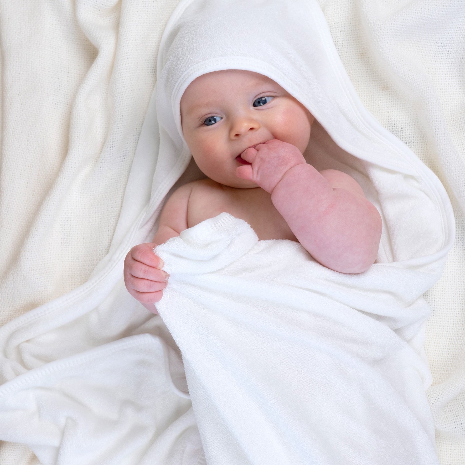 Bamboo Terry Extra Soft Hooded Towel - White