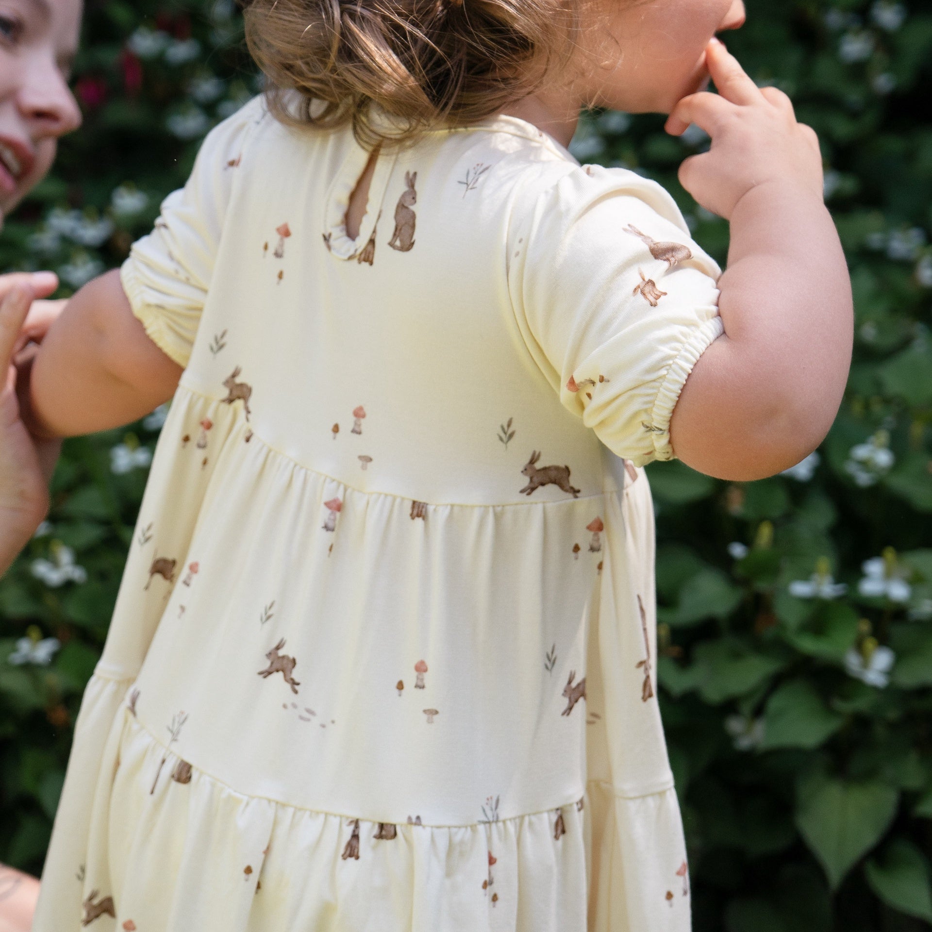 Short Sleeves Tiered Dress - Bunnies