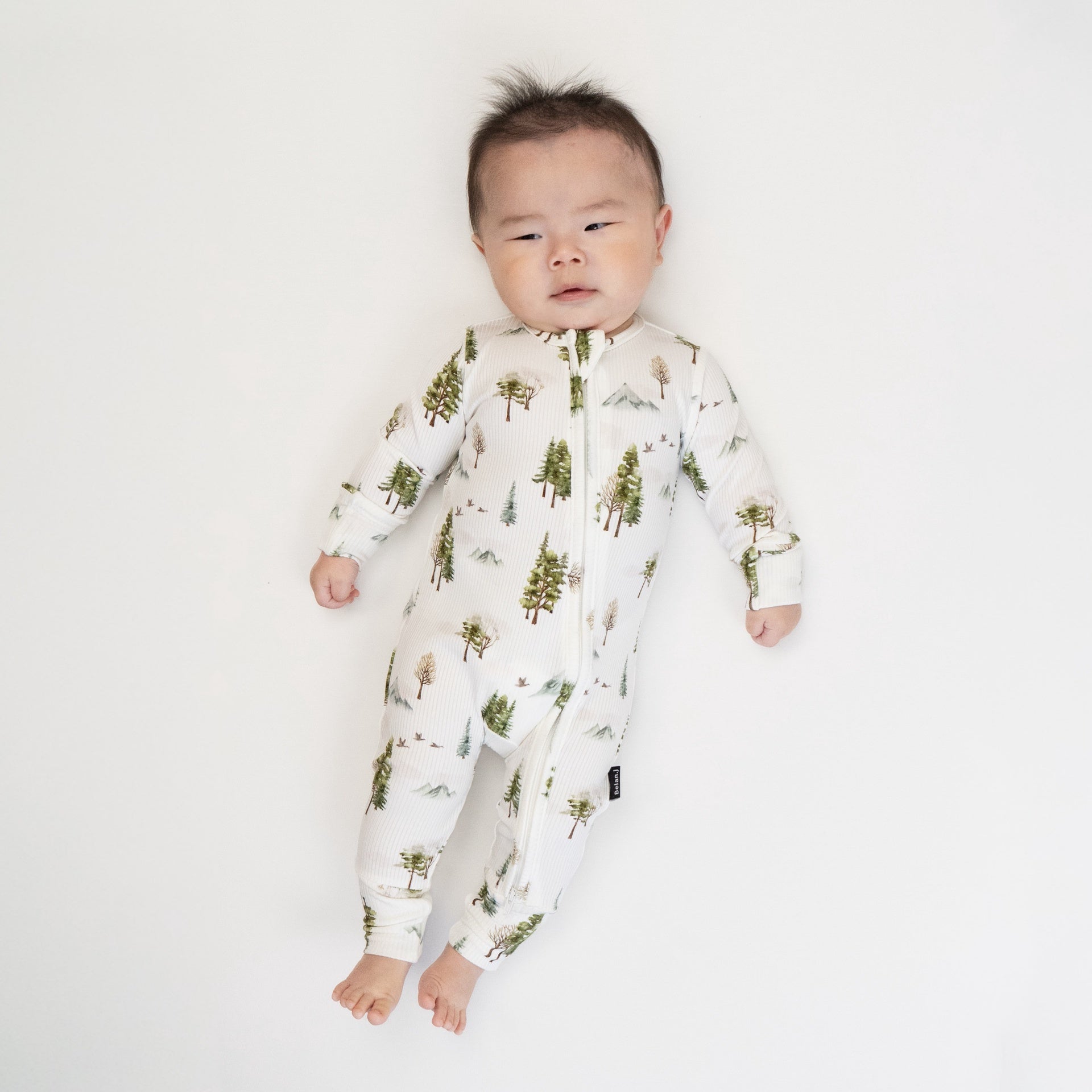 Ribbed Bamboo Footless Sleeper - Misty Forest