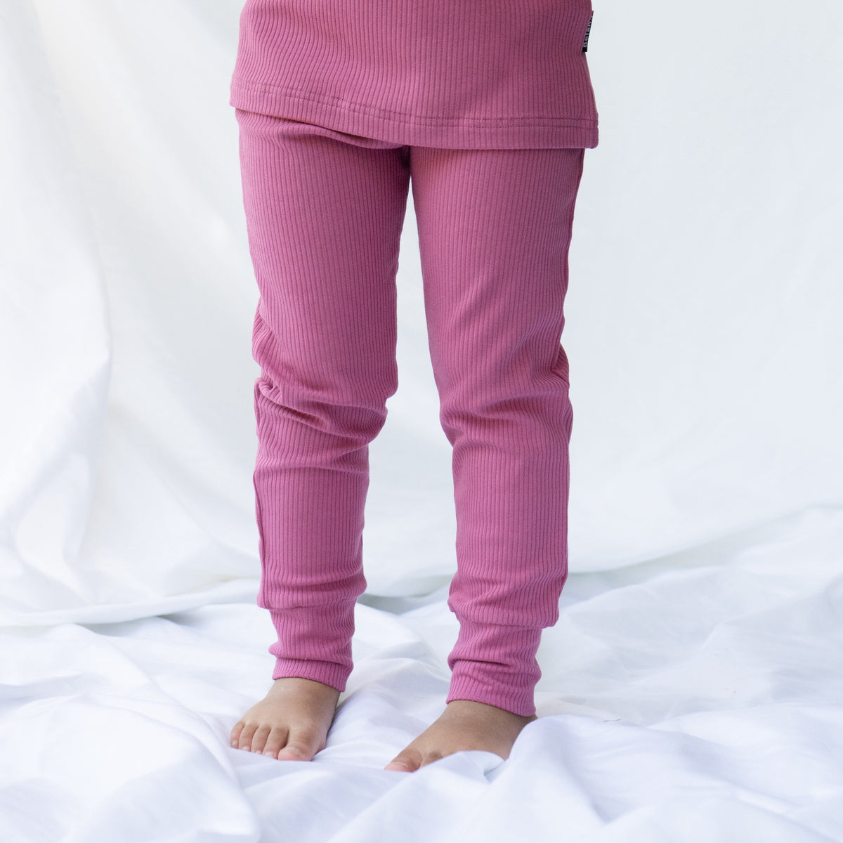 Ribbed Bamboo L/S PJ Set - Rosewood