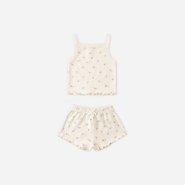 Quincy Mae Pointelle Tank + Shortie Set - Petit Fleur