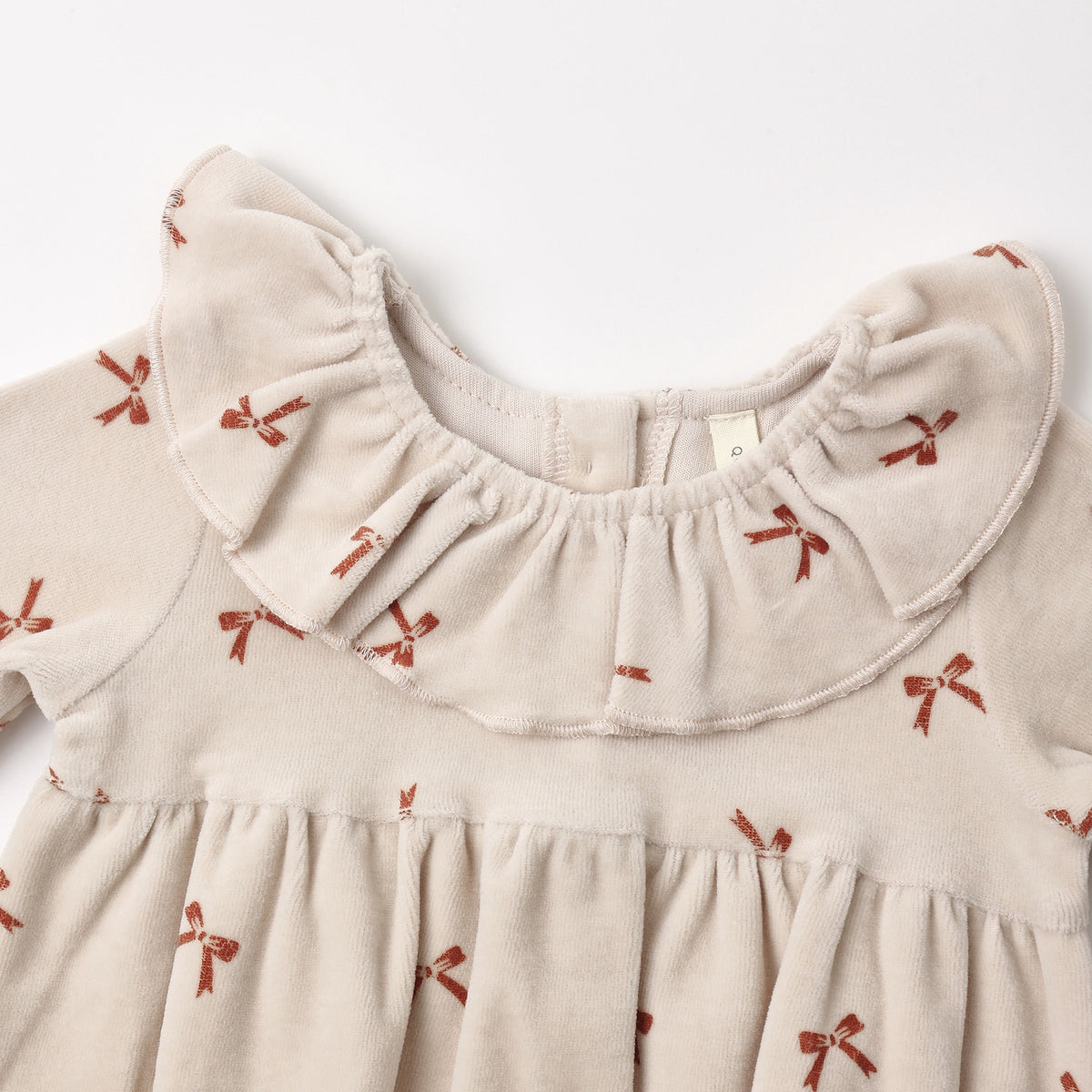 Quincy Mae Velour Baby Dress - Red Bows