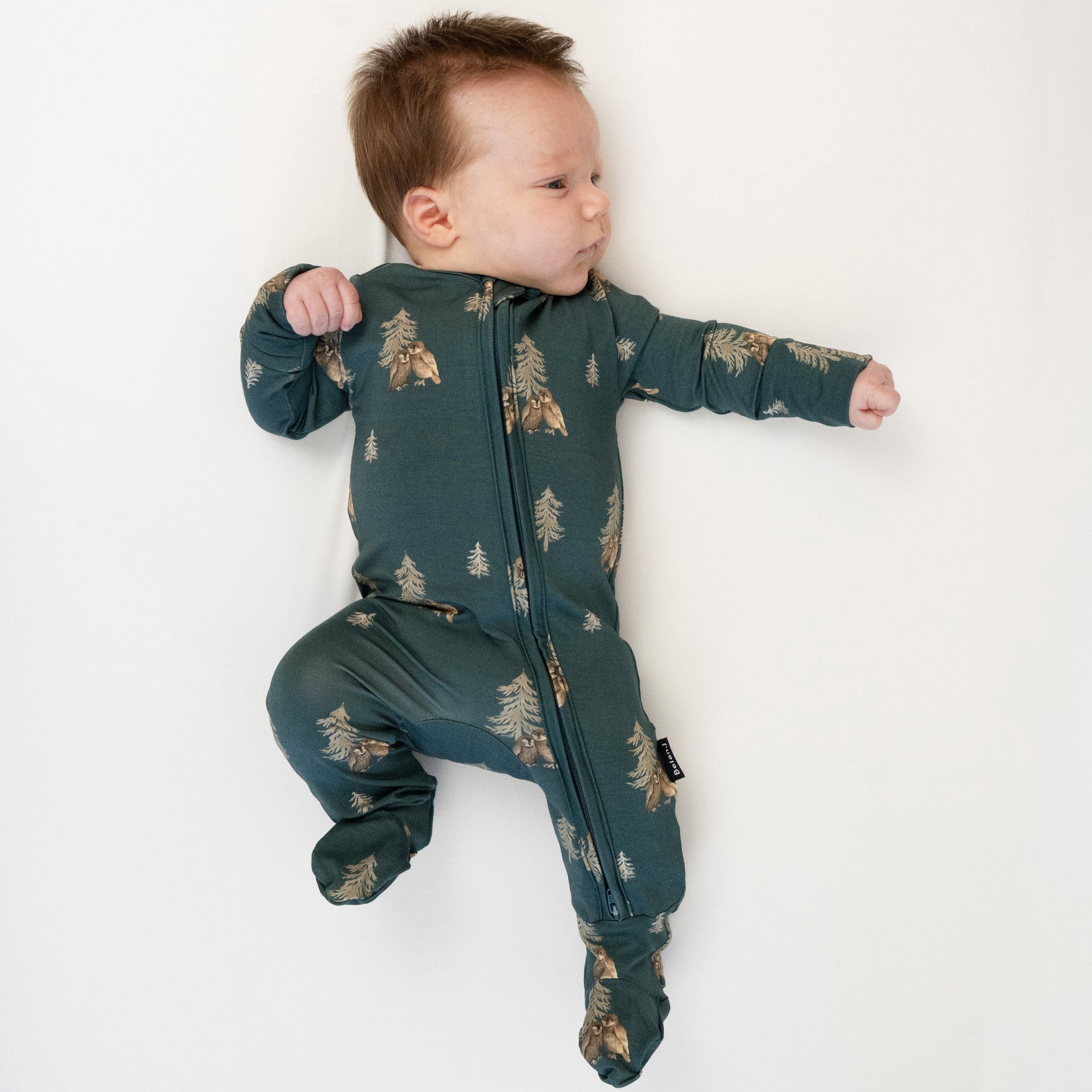 Footed Zipper Sleeper - Owls