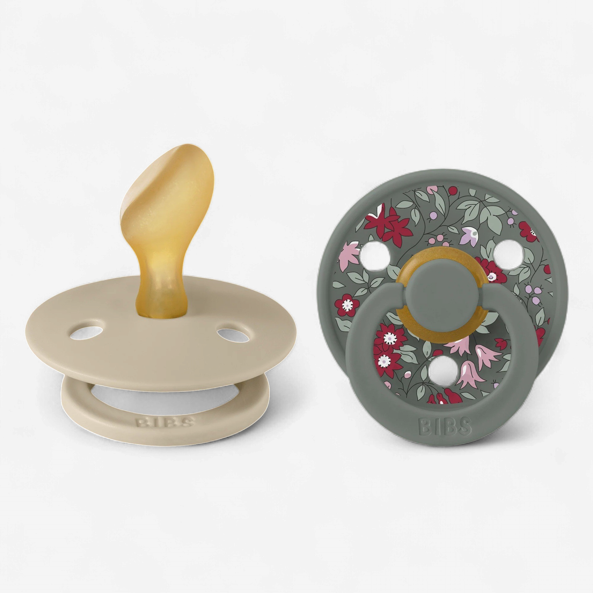 BIBS Pacifiers Liberty  De Lux Silicone 2pack - Chamomile Lawn Mauve