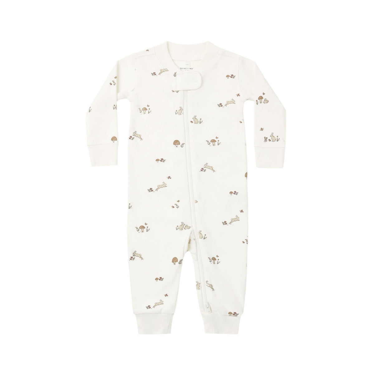 Quincy Mae Long Sleeve Zip Sleeper - Bunnies