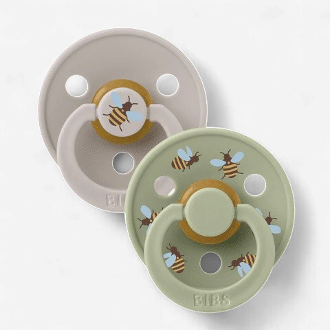 BIBS Pacifier Studio Colour 2 PACK Bumblebee Latex - Mushroom Mix