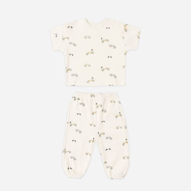 Quincy Mae Jersey Tee + Pant Set - Race Car