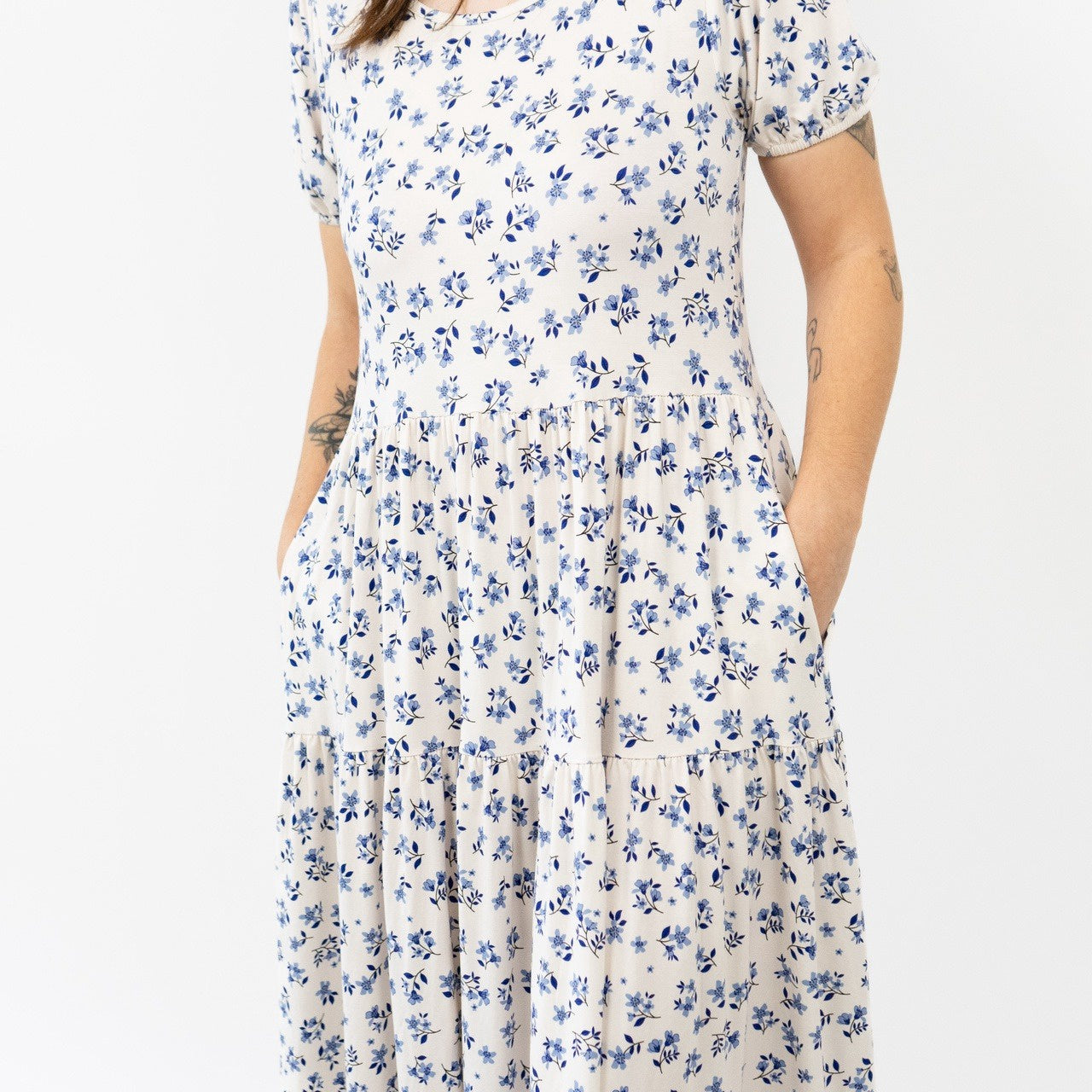 Women's S/S Tiered Dress - Bluebell