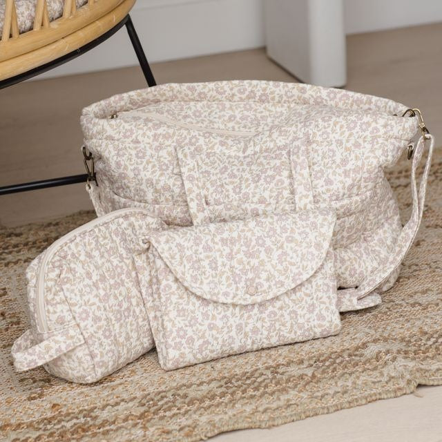 Quincy Mae Diaper Bag + Changing Mat - Wildflower Woven