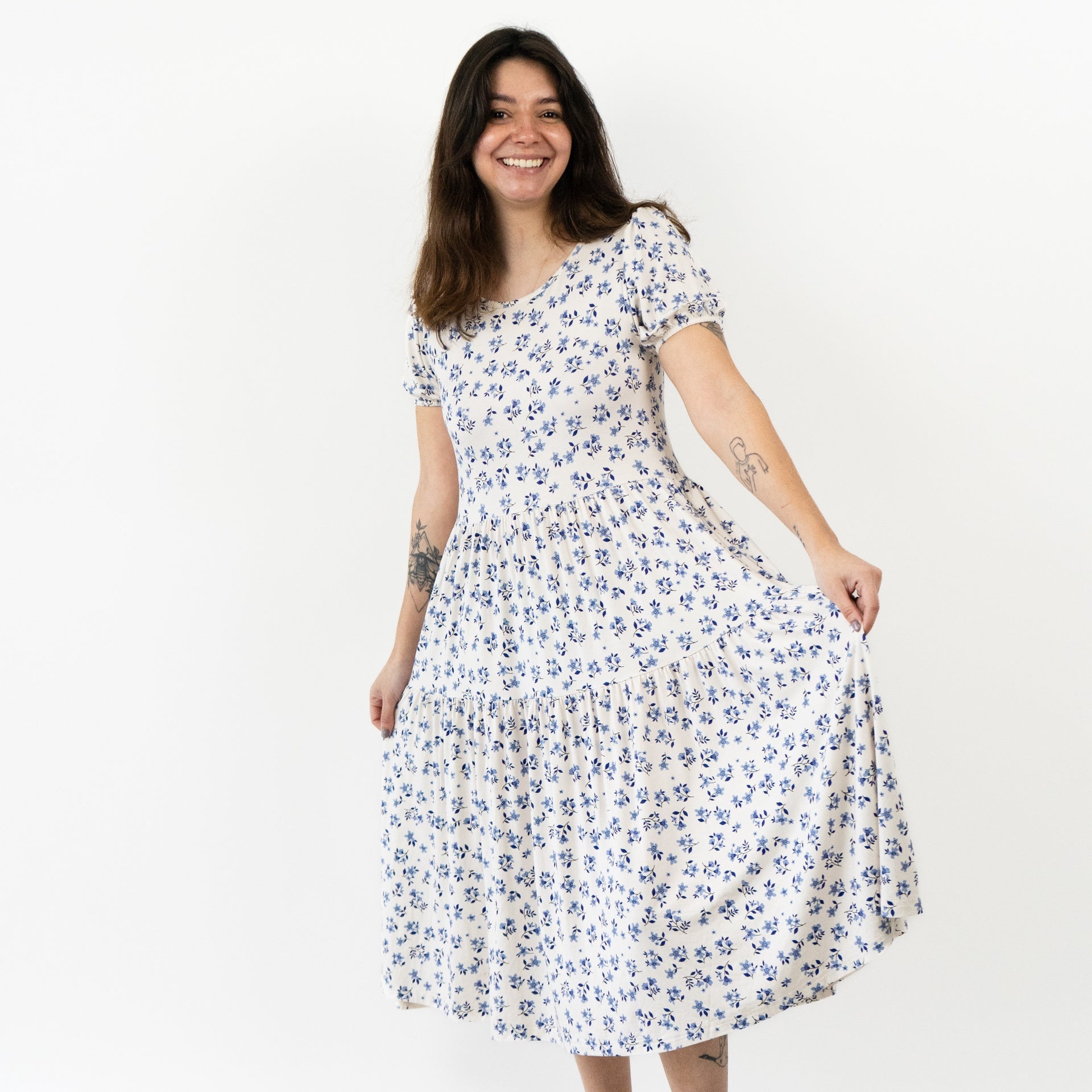 Women's S/S Tiered Dress - Bluebell