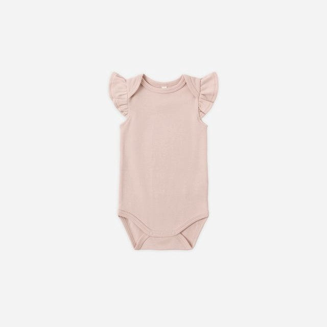 Quincy Mae Flutter Sleeve Bodysuit - Blush