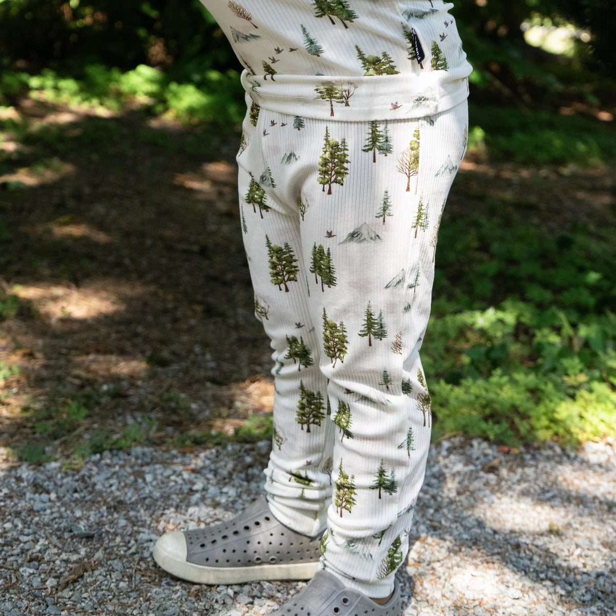 Ribbed Bamboo L/S PJ Set - Misty Forest