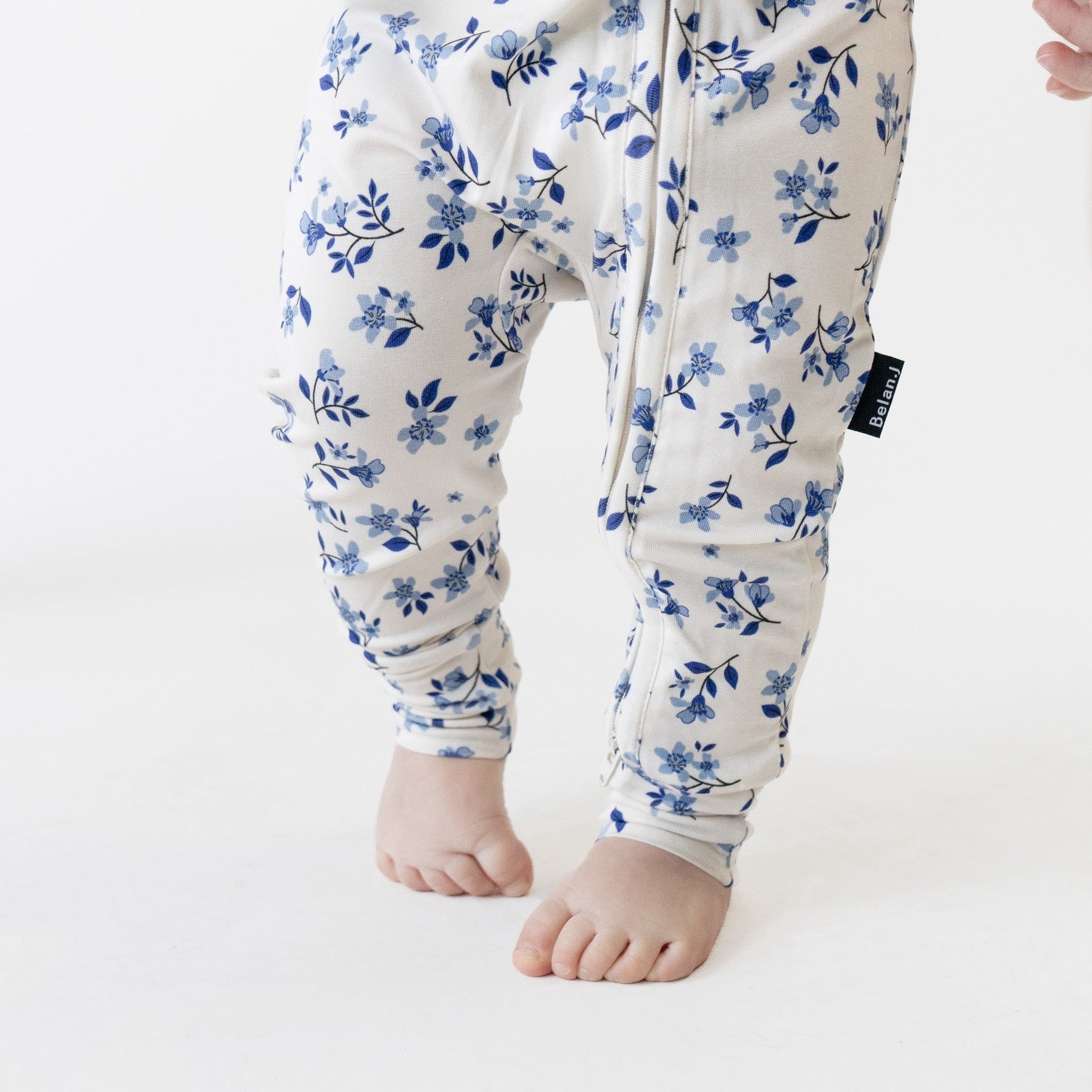 Footless Sleeper with Fold-over Cuffs - Bluebell