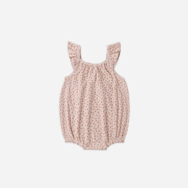 Quincy Mae Ribbed Ruffle Romper - Posy
