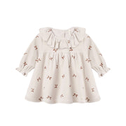 Quincy Mae Velour Baby Dress - Red Bows