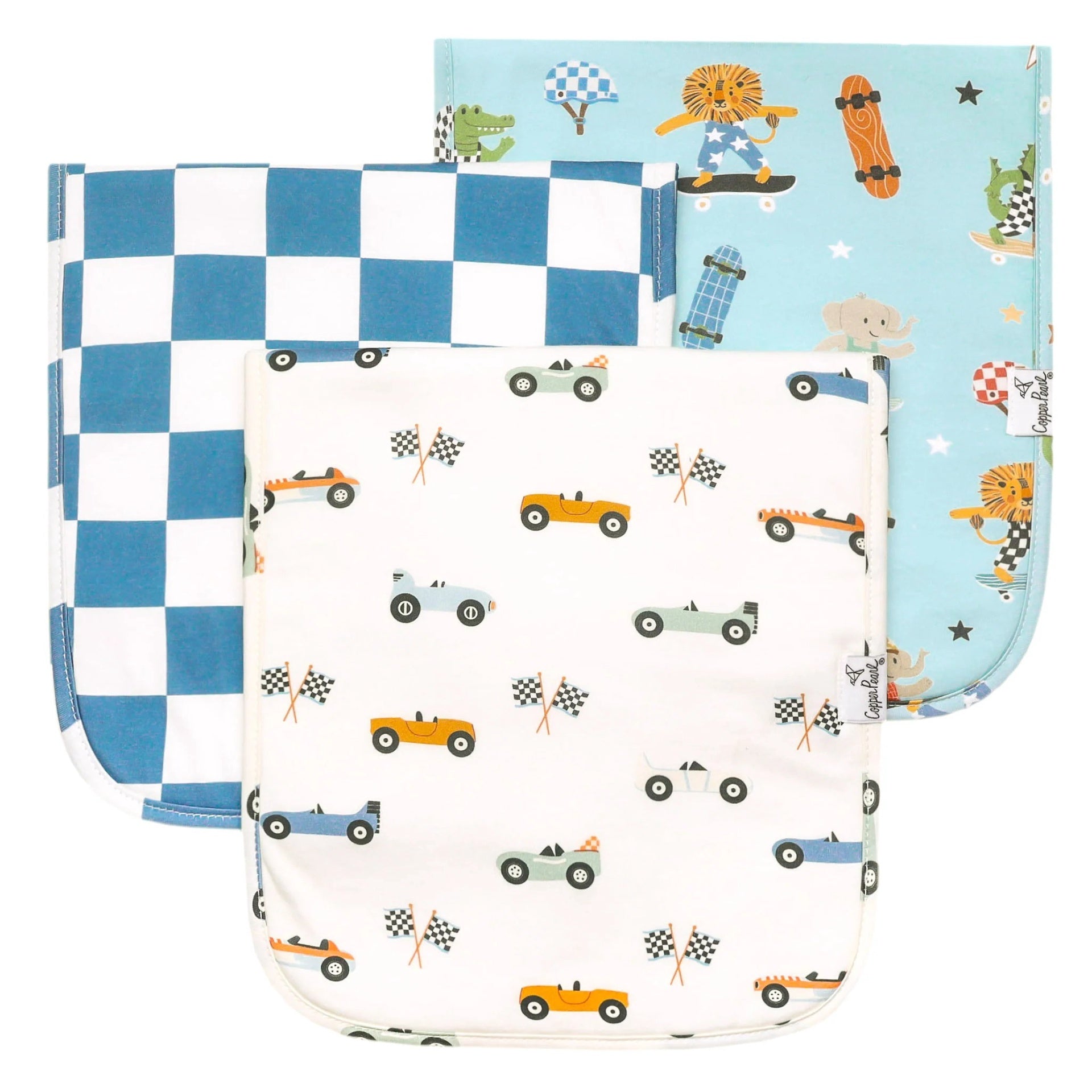 Copper Pearl Burp Cloth Set - Speedster