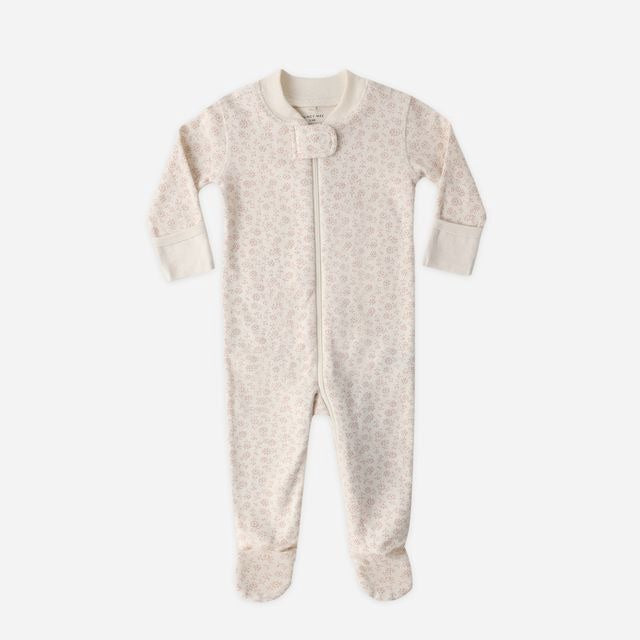 Quincy Mae Zip Longsleeve Footie - Ditsy