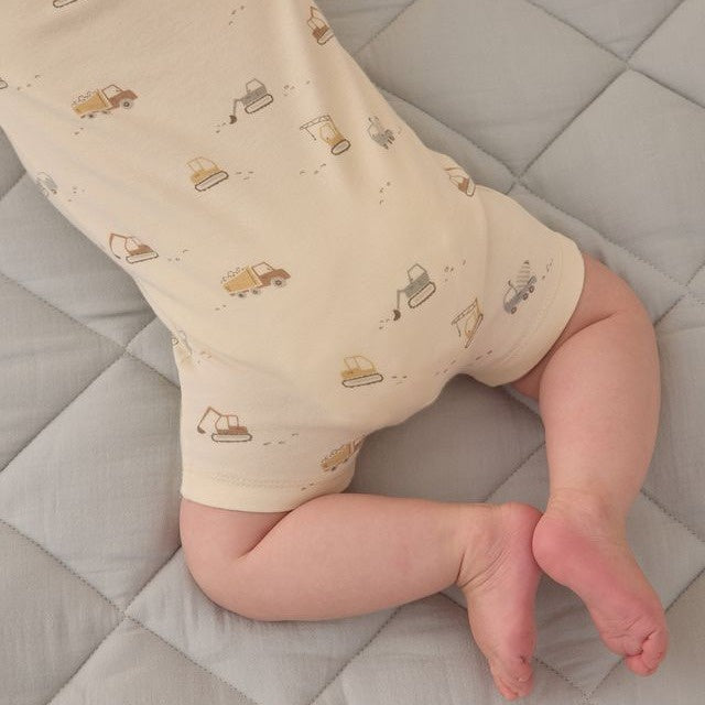 Quincy Mae - Zip Short Sleeve Sleeper - Construction Trucks