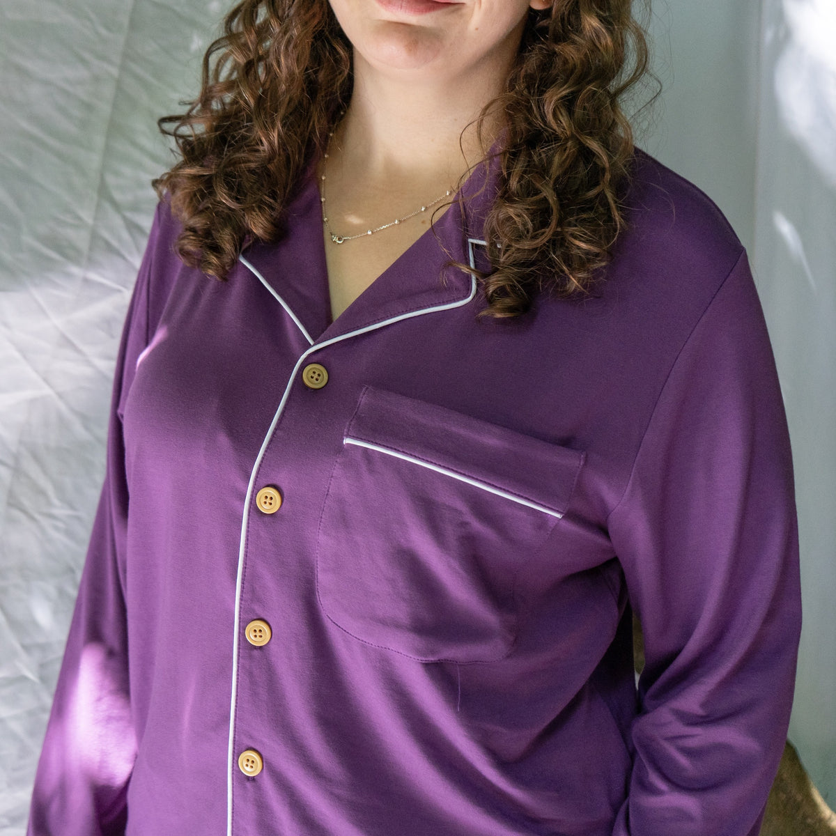 Women's Classic L/S PJ Set - Deep Plum