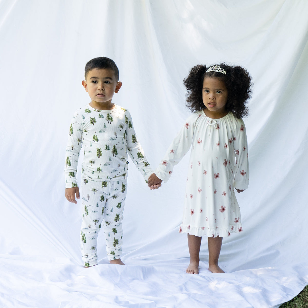 Ribbed Bamboo L/S PJ Set - Misty Forest
