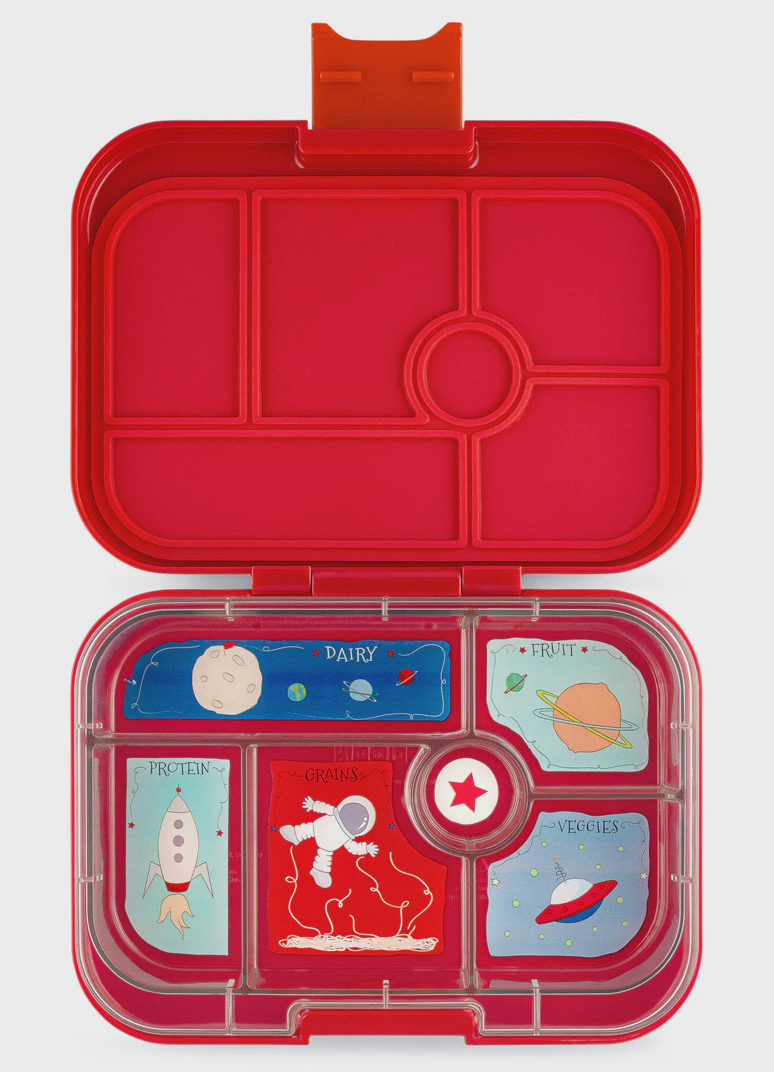 Yumbox Original 6 Compartments - Roar Red With Rocket Tray