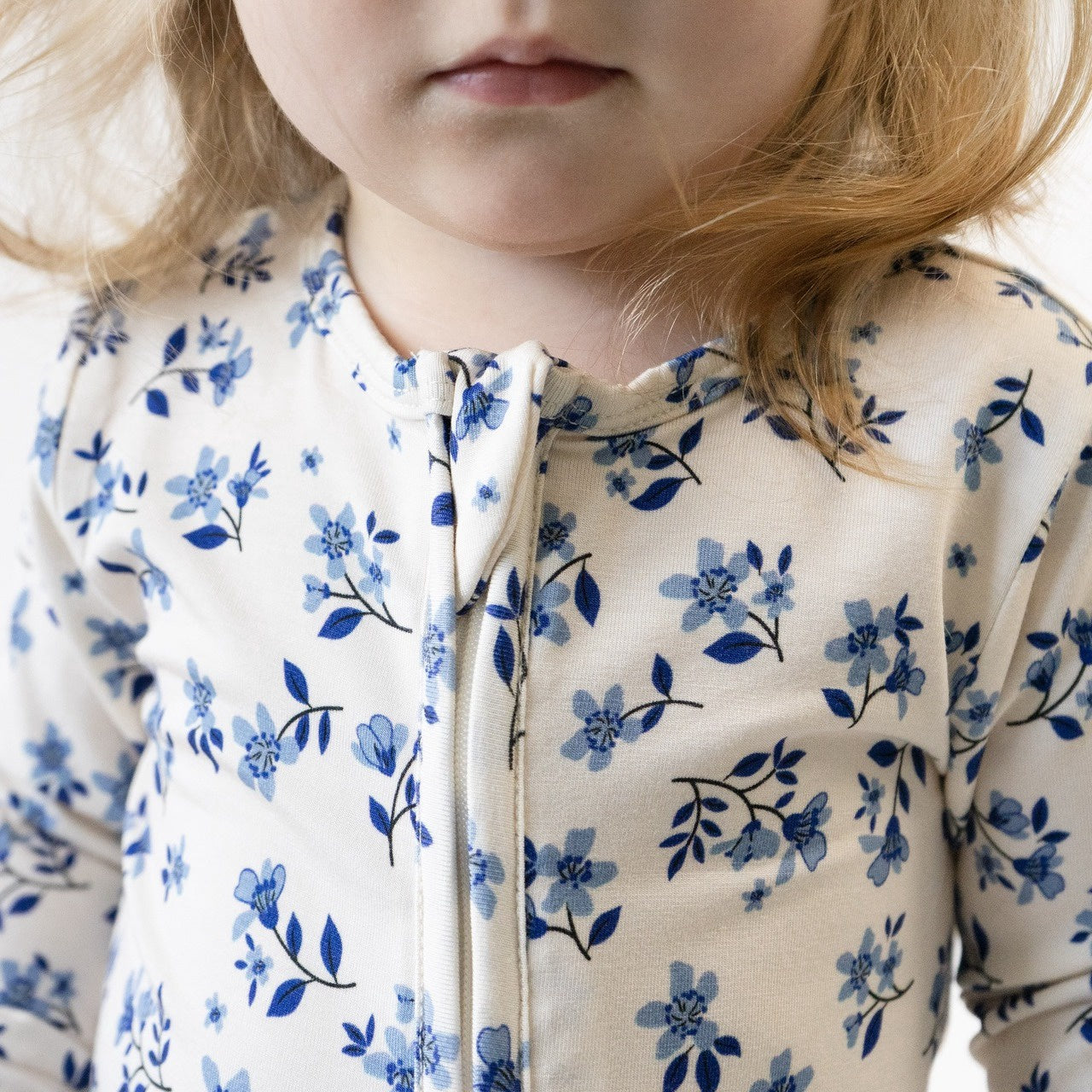 Footless Sleeper with Fold-over Cuffs - Bluebell