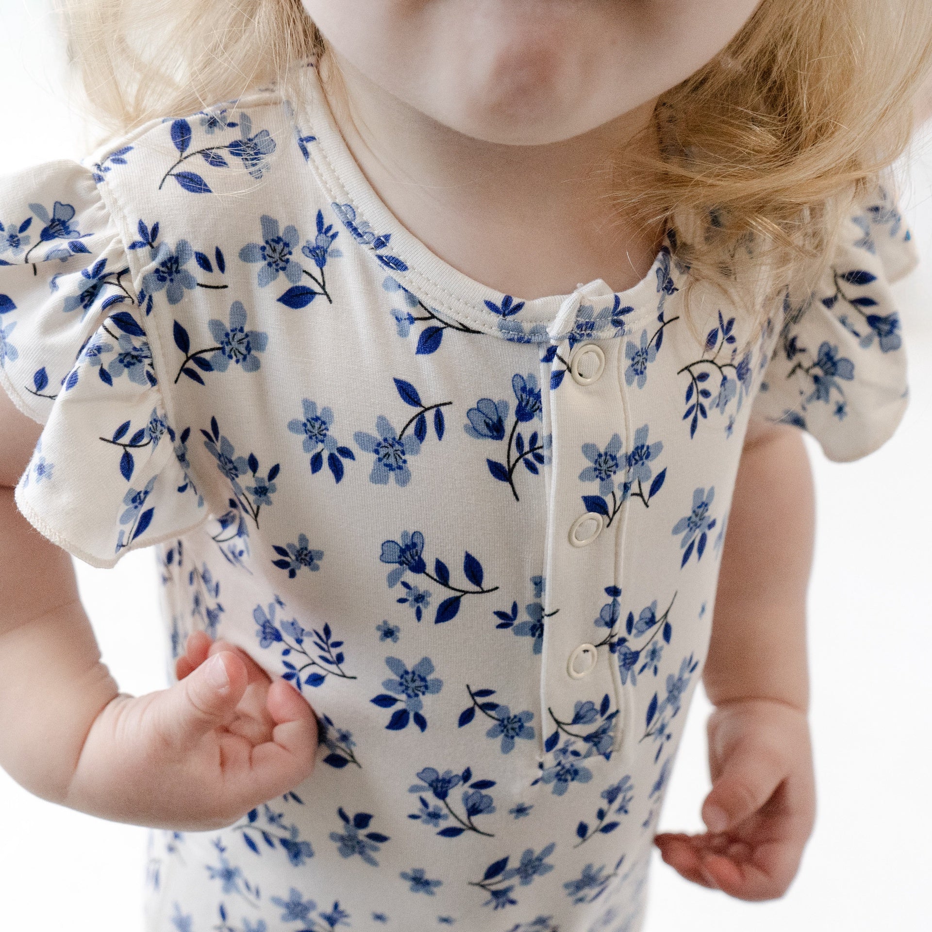 Ruffled Sleeves Shortall Romper - Bluebell