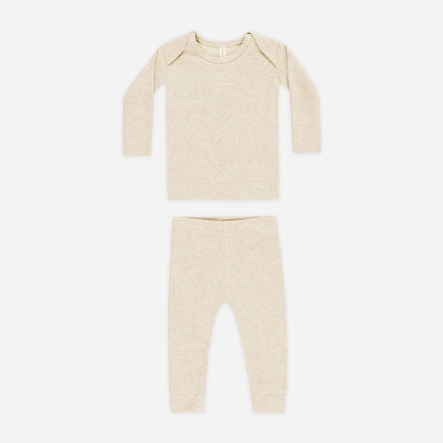 Quincy Mae Ribbed Tee and Legging Set - Taupe