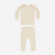 Quincy Mae Ribbed Tee and Legging Set - Taupe