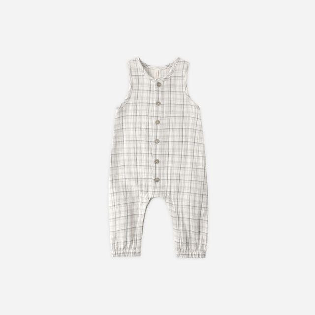 Quincy Mae Woven Jumpsuit - Blue Plaid
