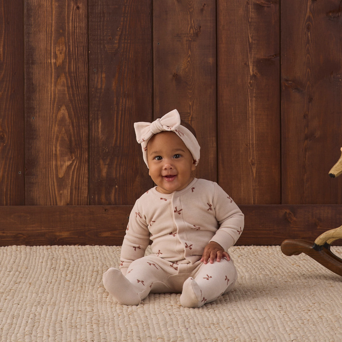 Quincy Mae Velour Bow Headband - Red Bows