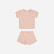 Quincy Mae Ribbed Shortie Set - Rose