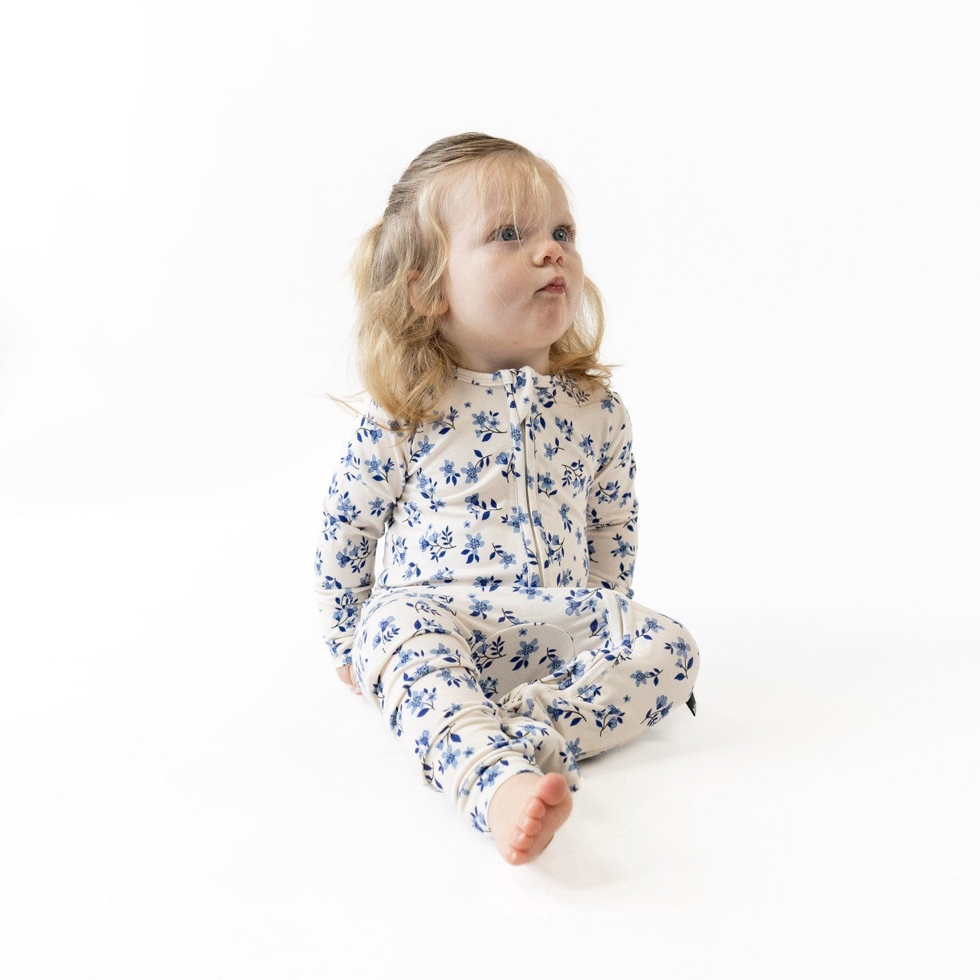 Footless Sleeper with Fold-over Cuffs - Bluebell