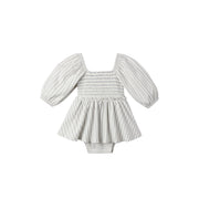 Quincy Mae Lainey Romper - Cloud Stripe