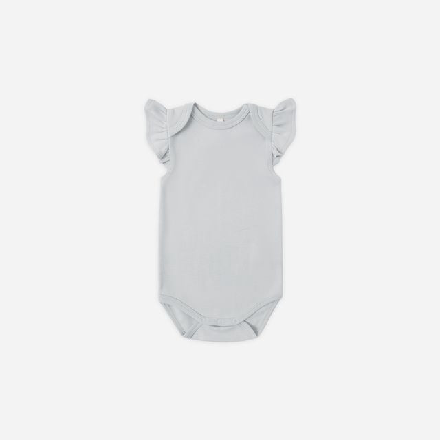 Quincy Mae Flutter Sleeve Bodysuit - Sky