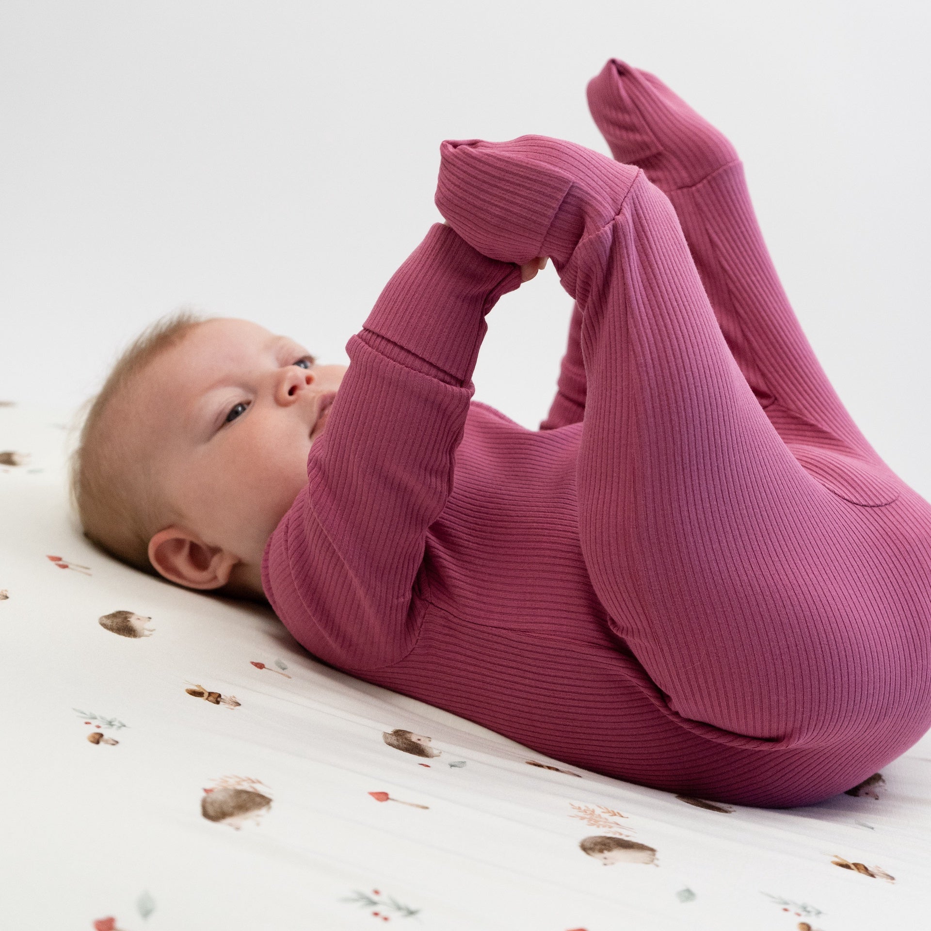 Ribbed Bamboo Footless Sleeper - Rosewood