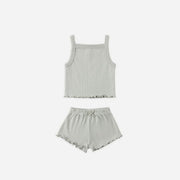 Quincy Mae Pointelle Tank + Shortie Set - Sage
