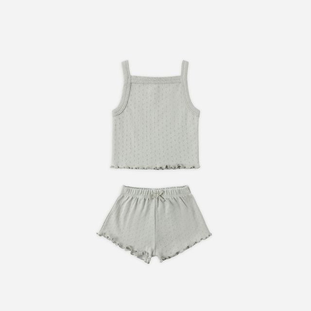Quincy Mae Pointelle Tank + Shortie Set - Sage